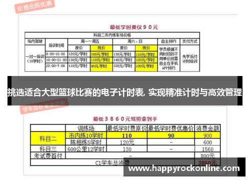 挑选适合大型篮球比赛的电子计时表, 实现精准计时与高效管理